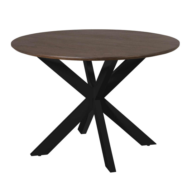 Eettafel Madison Brown | Rond | Zwart Onderstel — Vooraanzicht - witfoto