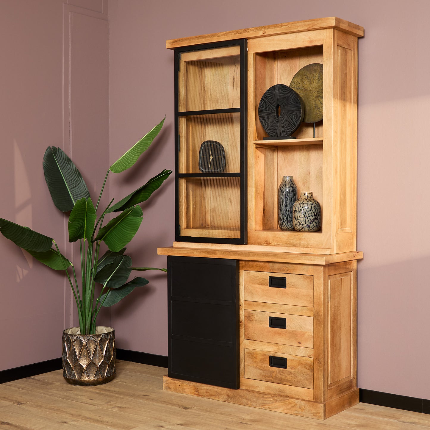 Vitrinekast Nashville | Bruin Mangohout