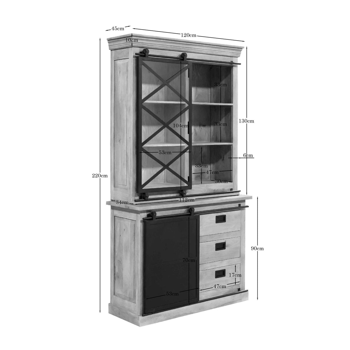 Vitrinekast Fresno | Naturel Mangohout