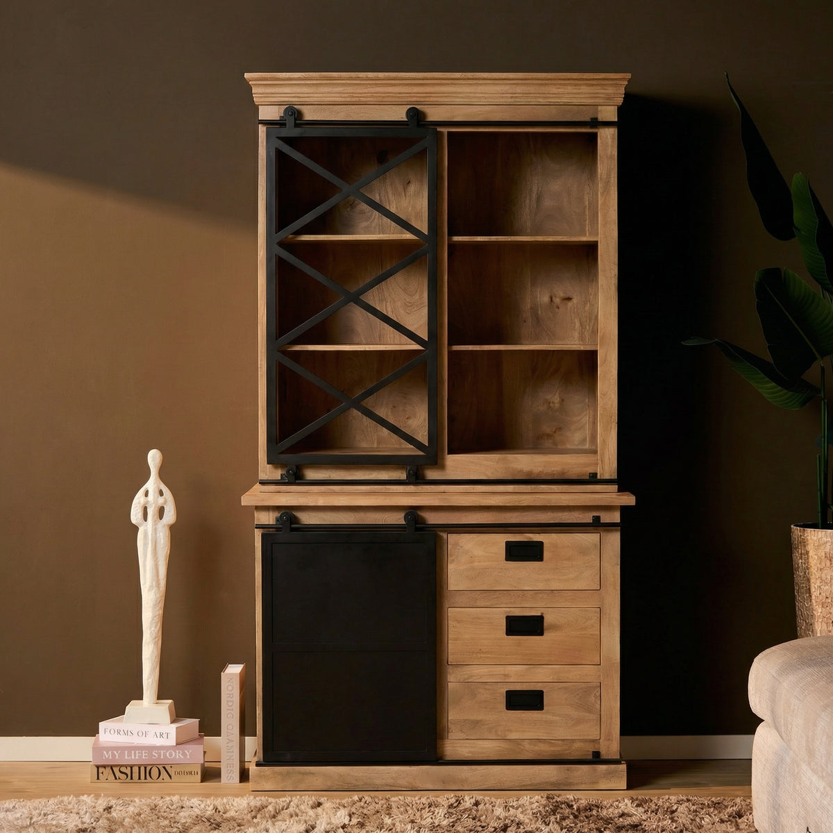 Vitrinekast Fresno | Naturel Mangohout