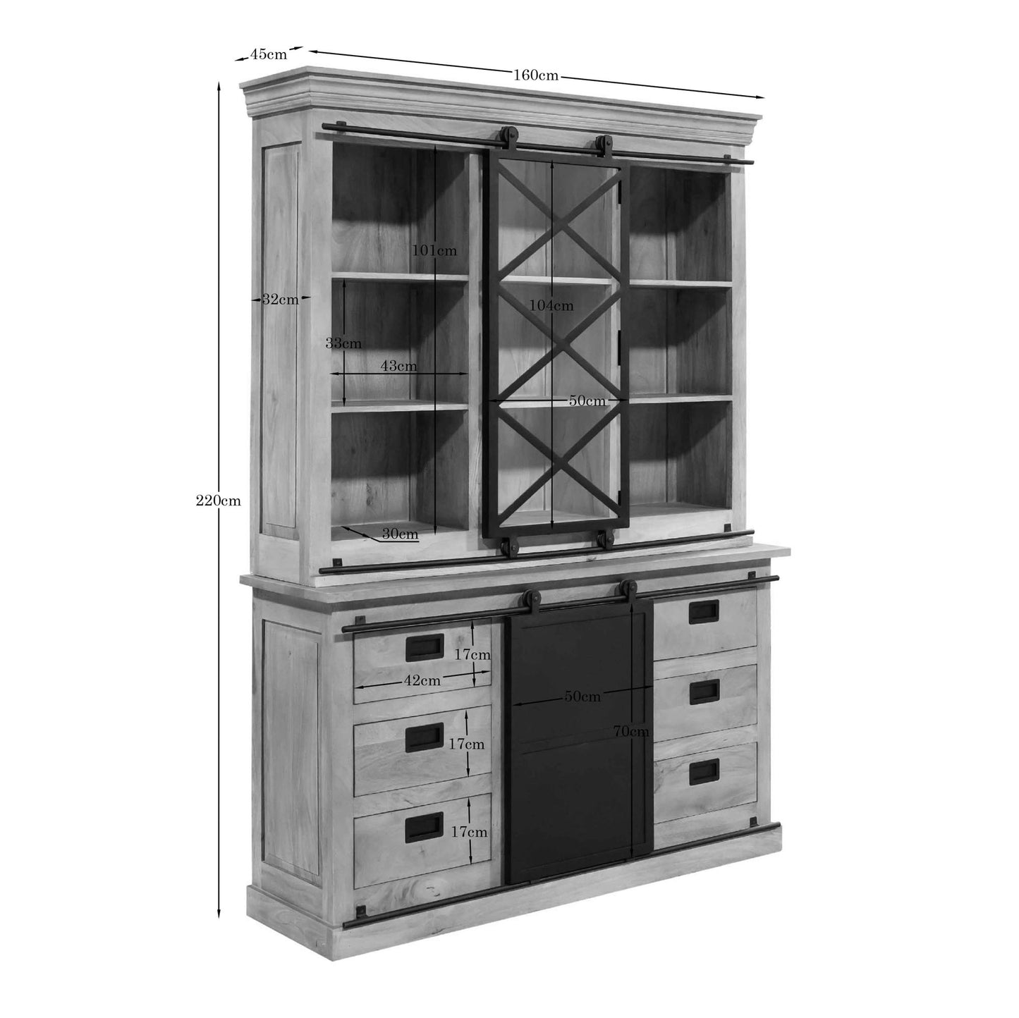 Vitrinekast Fresno | Naturel Mangohout