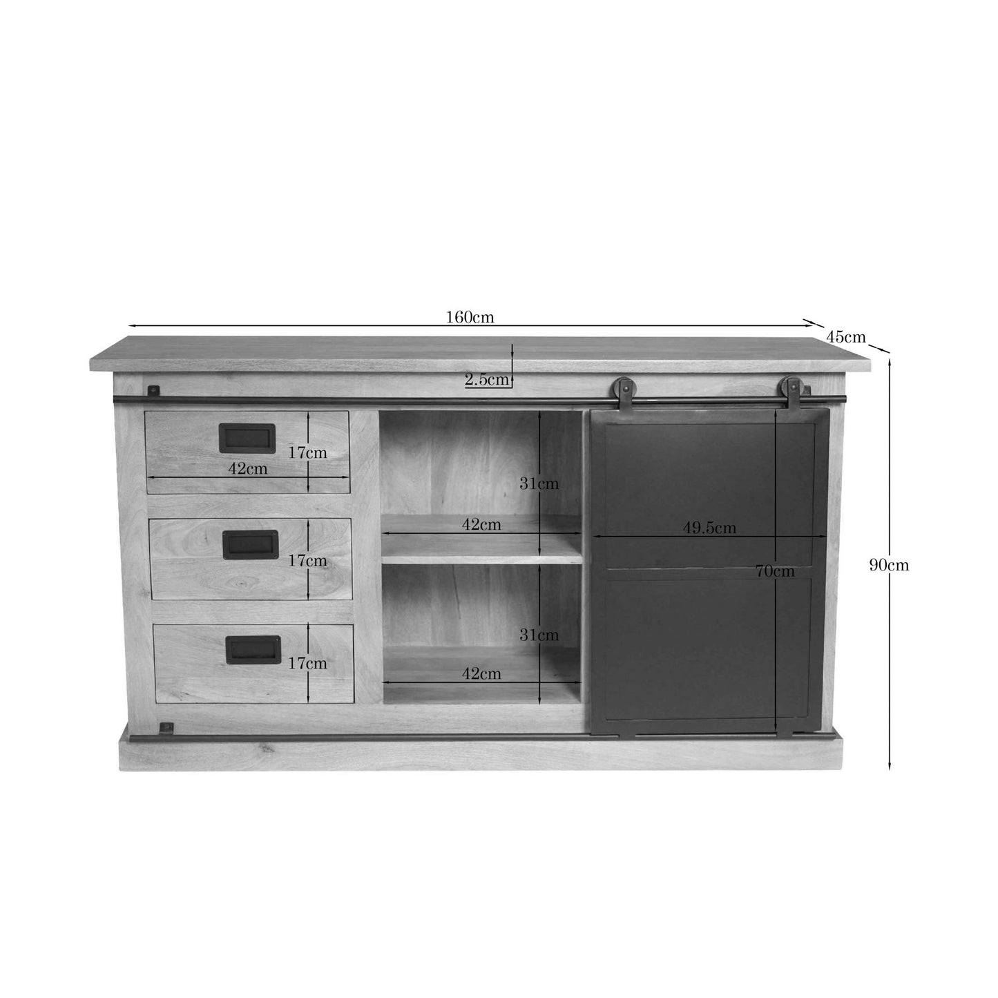 Dressoir Fresno | Naturel Mangohout