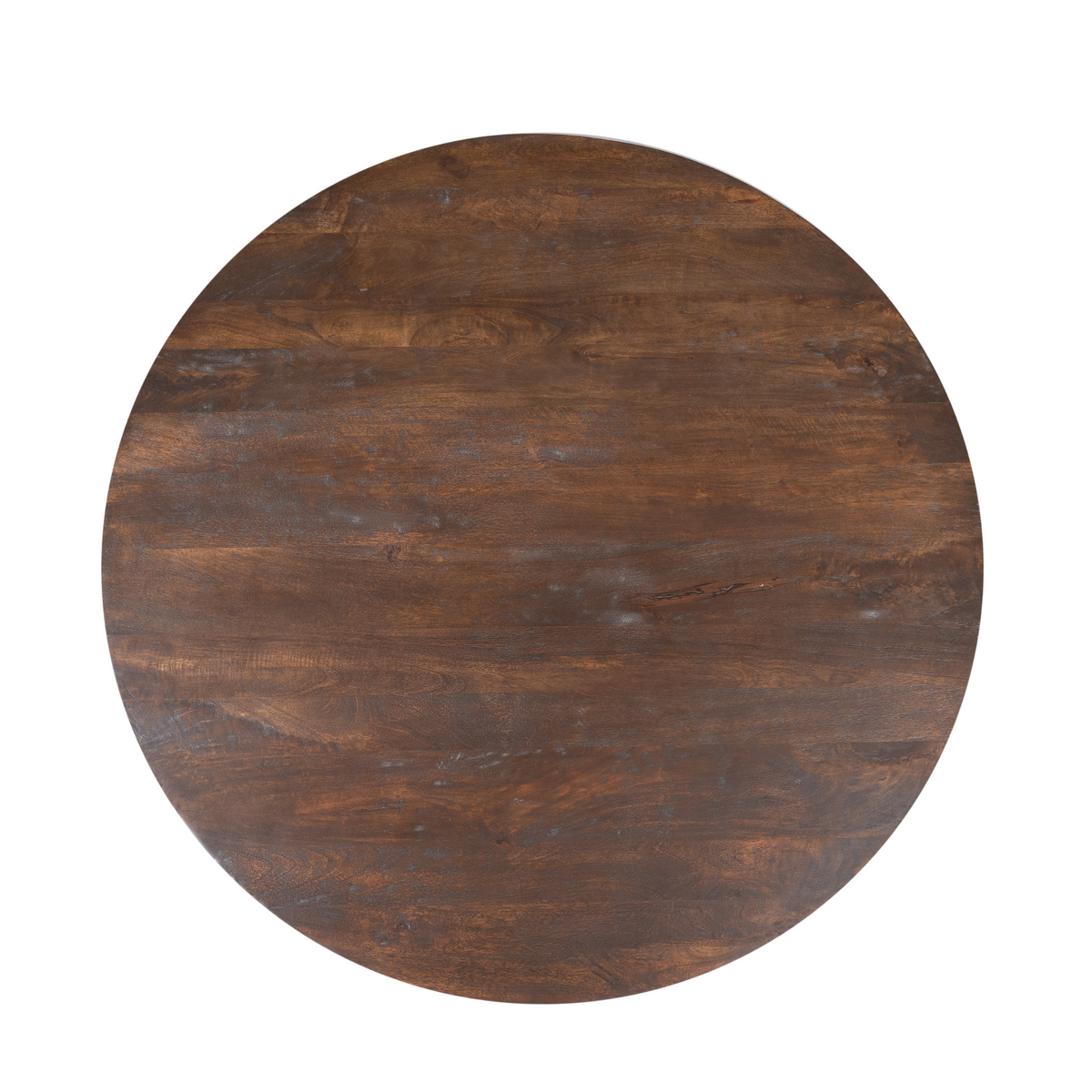 Eettafel Lima bruin mangohout, ø 130 cm, detail van het materiaal