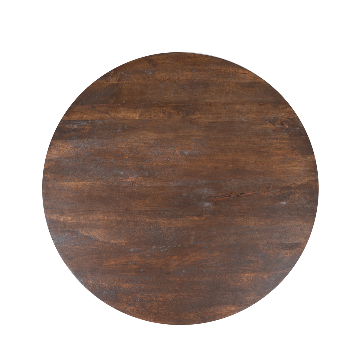 Eettafel Lima bruin mangohout, ø 150 cm, detail van het materiaal
