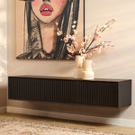 TV-Meubel Madison | Zwevend | Zwart Mangohout