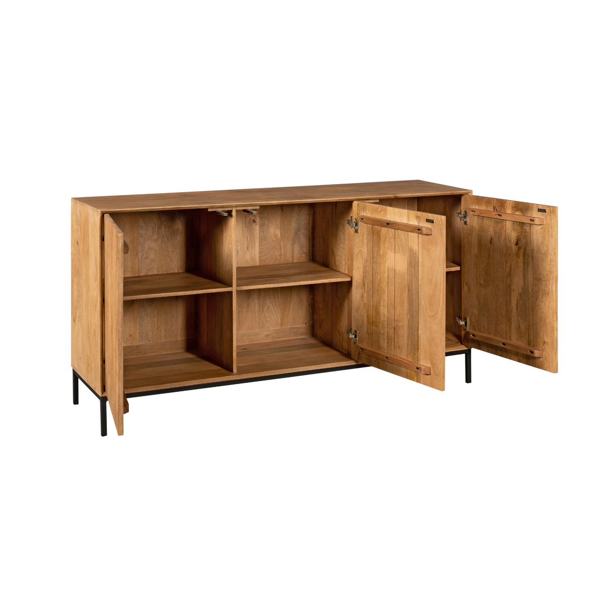 Dressoir Madison naturel mangohout, detail van de functie