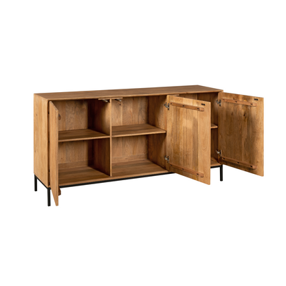 Dressoir Madison naturel mangohout, detail van de functie
