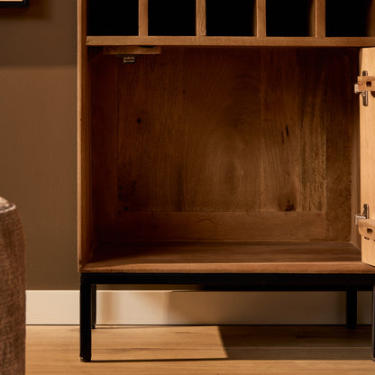 Wijnkast Madison | Naturel Mangohout