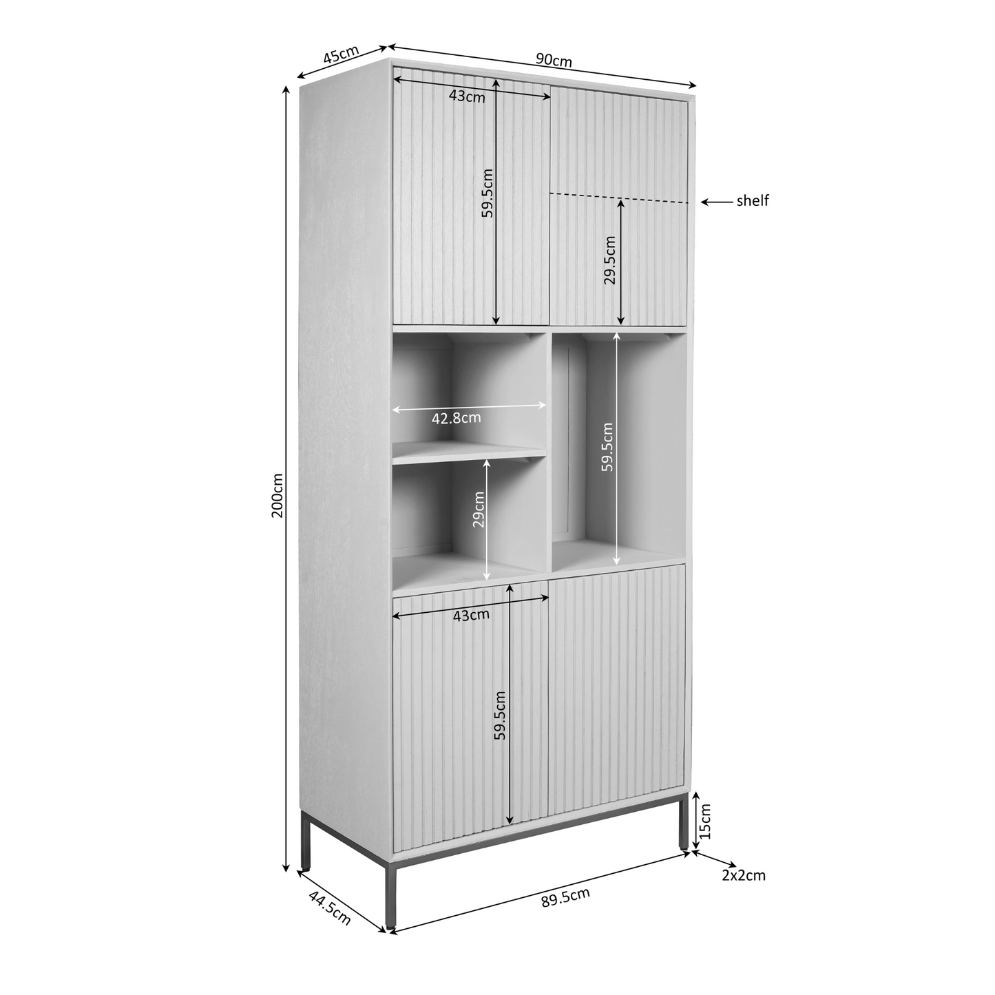 Vakkenkast Madison | Naturel Mangohout