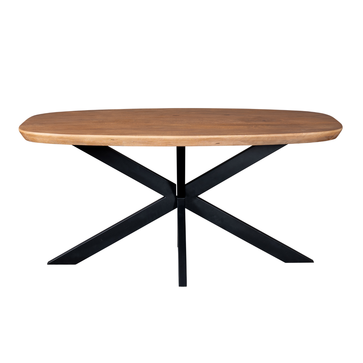 Eettafel Madison Naturel | Deens Ovaal | Onderstel Zwart — Zijaanzicht - witfoto
