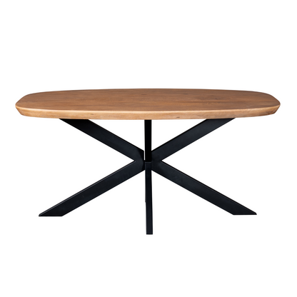 Eettafel Madison Naturel | Deens Ovaal | Onderstel Zwart — Zijaanzicht - witfoto