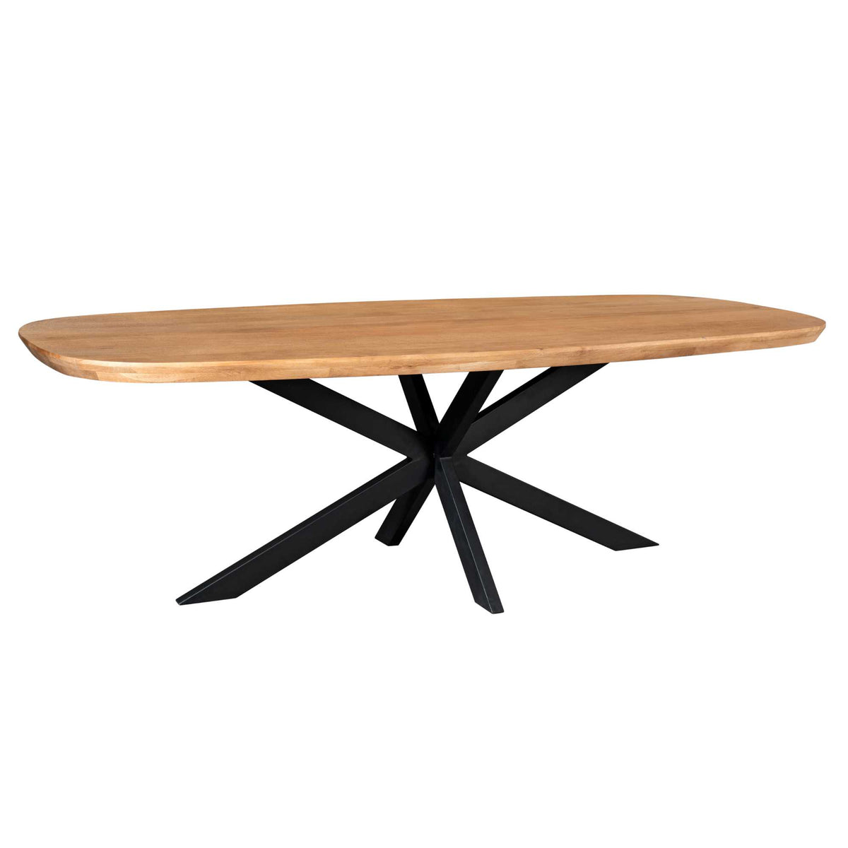 Eettafel Madison Naturel | Deens Ovaal | Onderstel Zwart — Vooraanzicht - witfoto