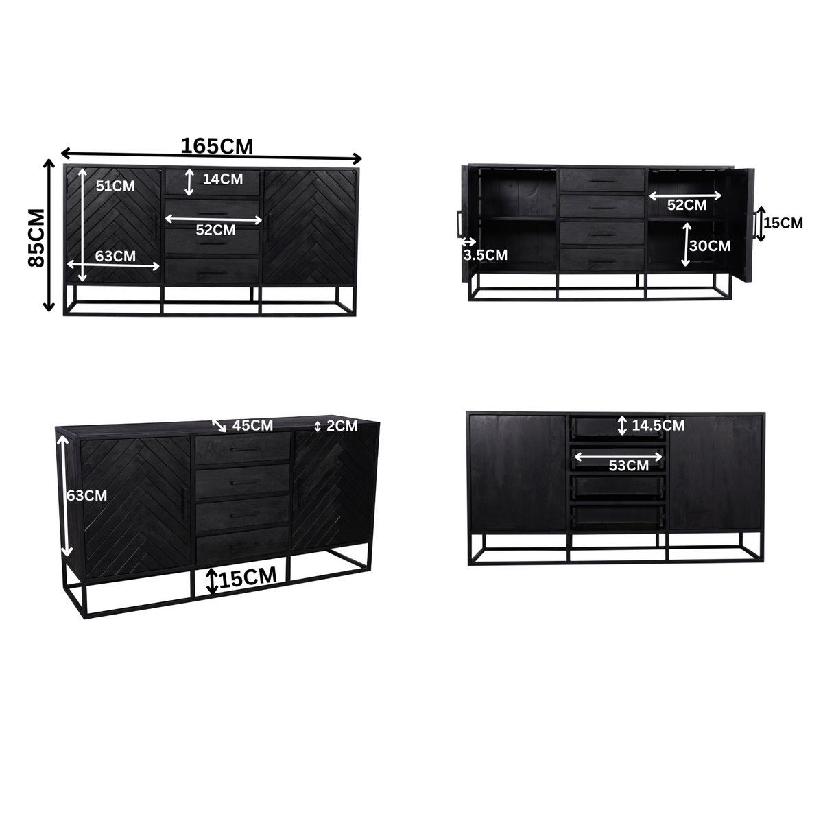 Dressoir Yara — Maatvoering