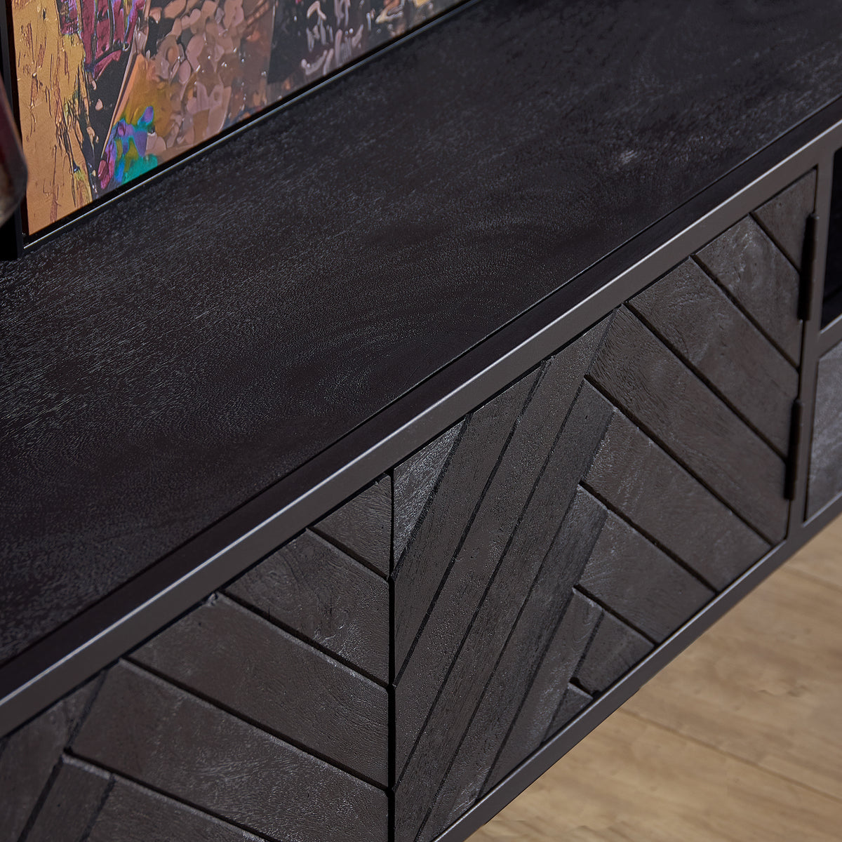 TV-Meubel Yara zwevend, detail van het materiaal
