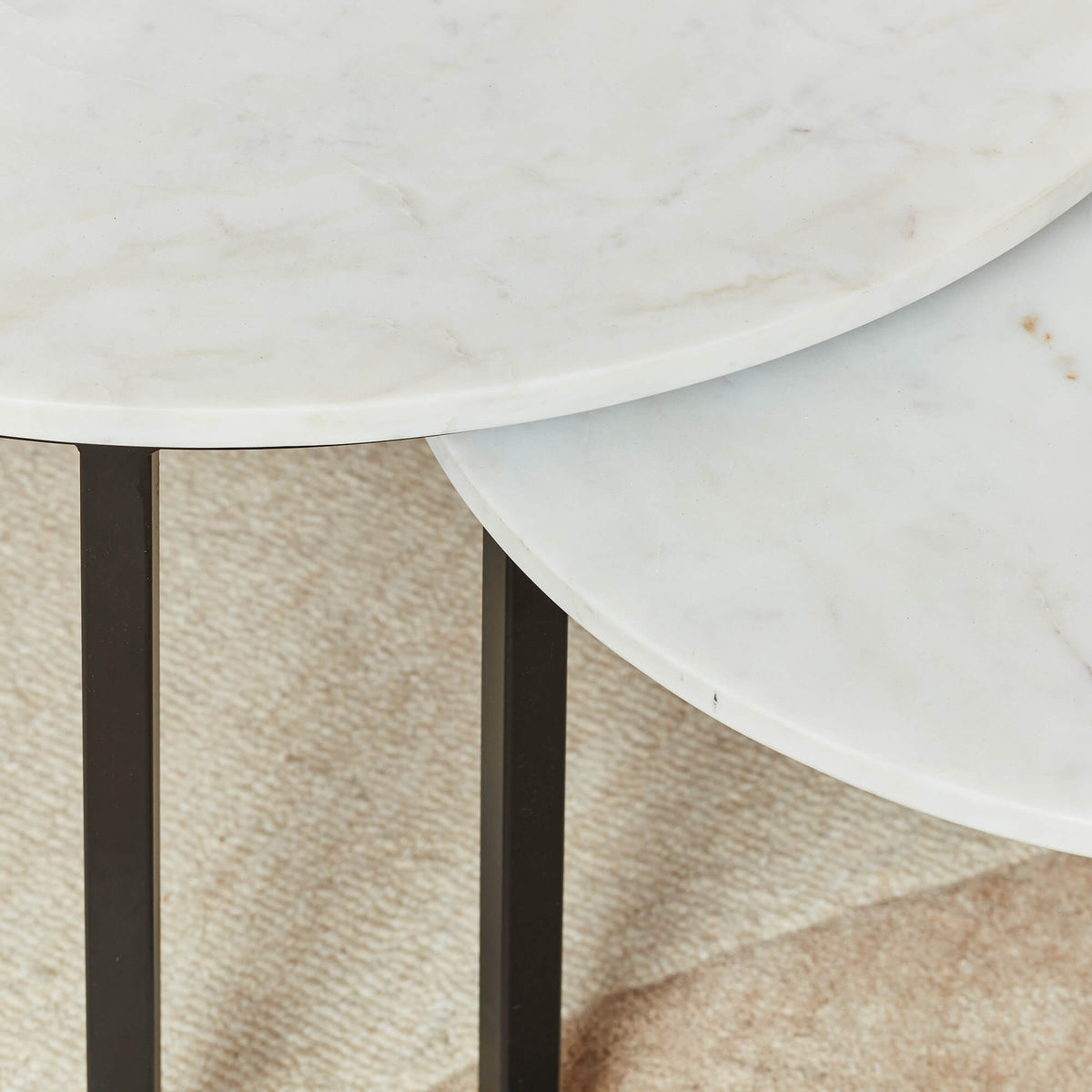 Salontafel Nova | Set van 2 | Rond — Zijaanzicht - witfoto