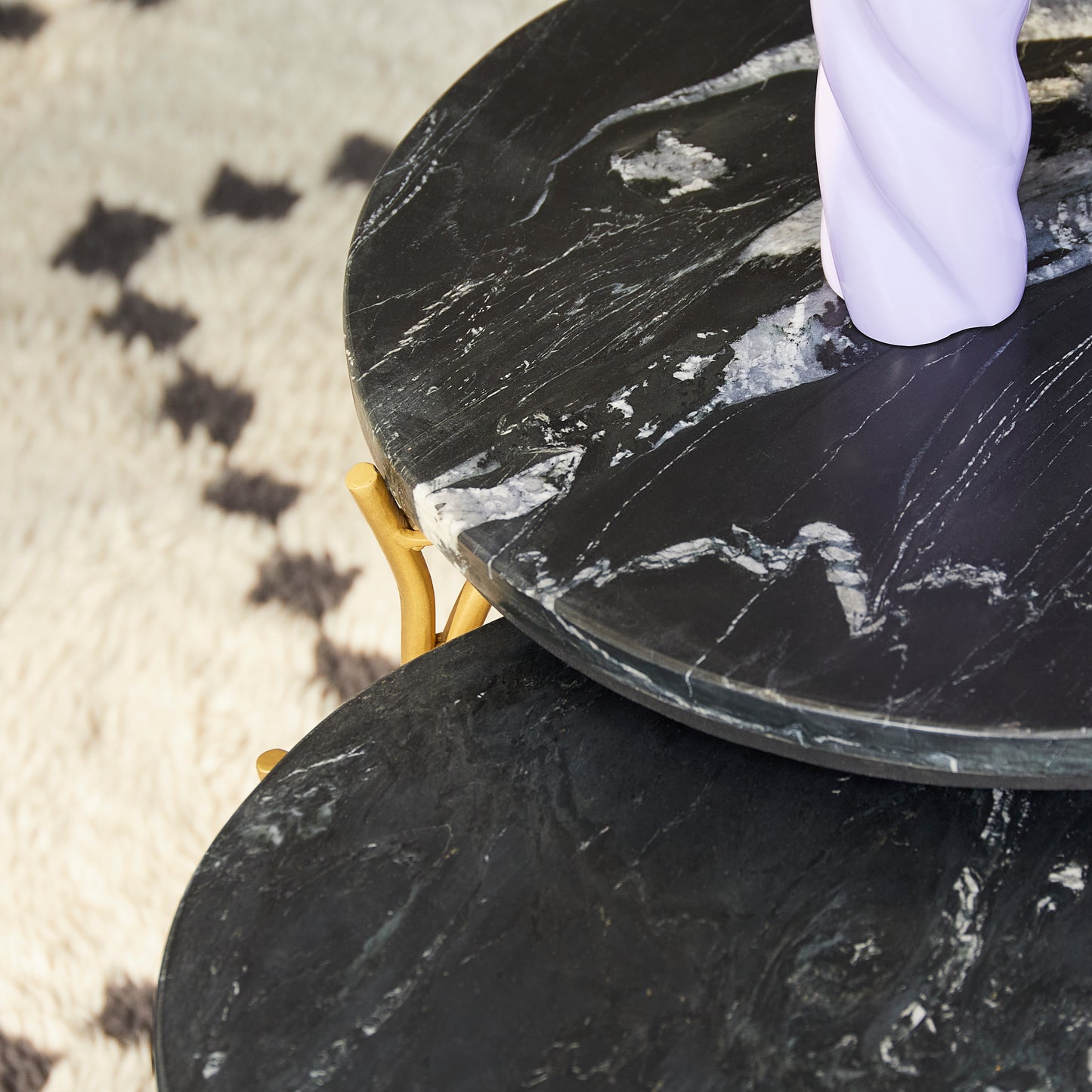 Salontafel set Caly | Zwart Marmer