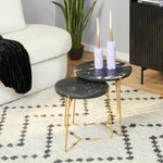 Salontafel set Caly | Zwart Marmer