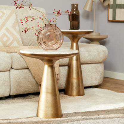 Bijzettafel Essy Large | Wit Marmer