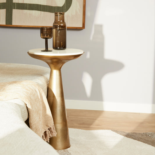 Bijzettafel Essy Small | Wit Marmer