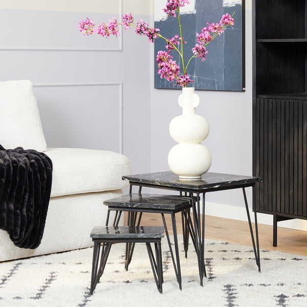 Salontafel Jala | Set van 3 | Zwart Marmer