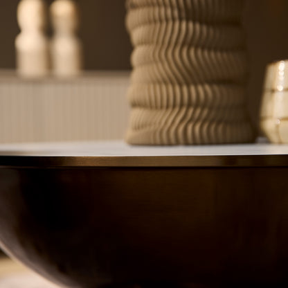 Salontafel Ava brons marmer, detail van het materiaal