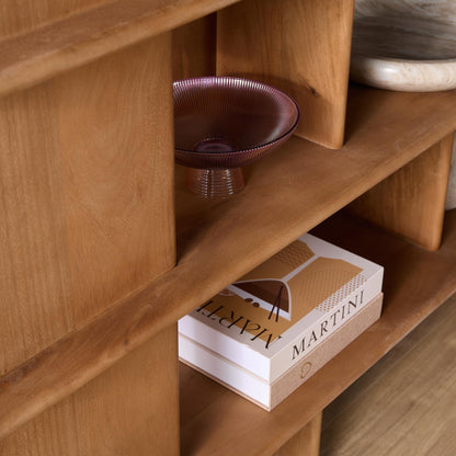 Wandkast Lina naturel mangohout, detail van het materiaal