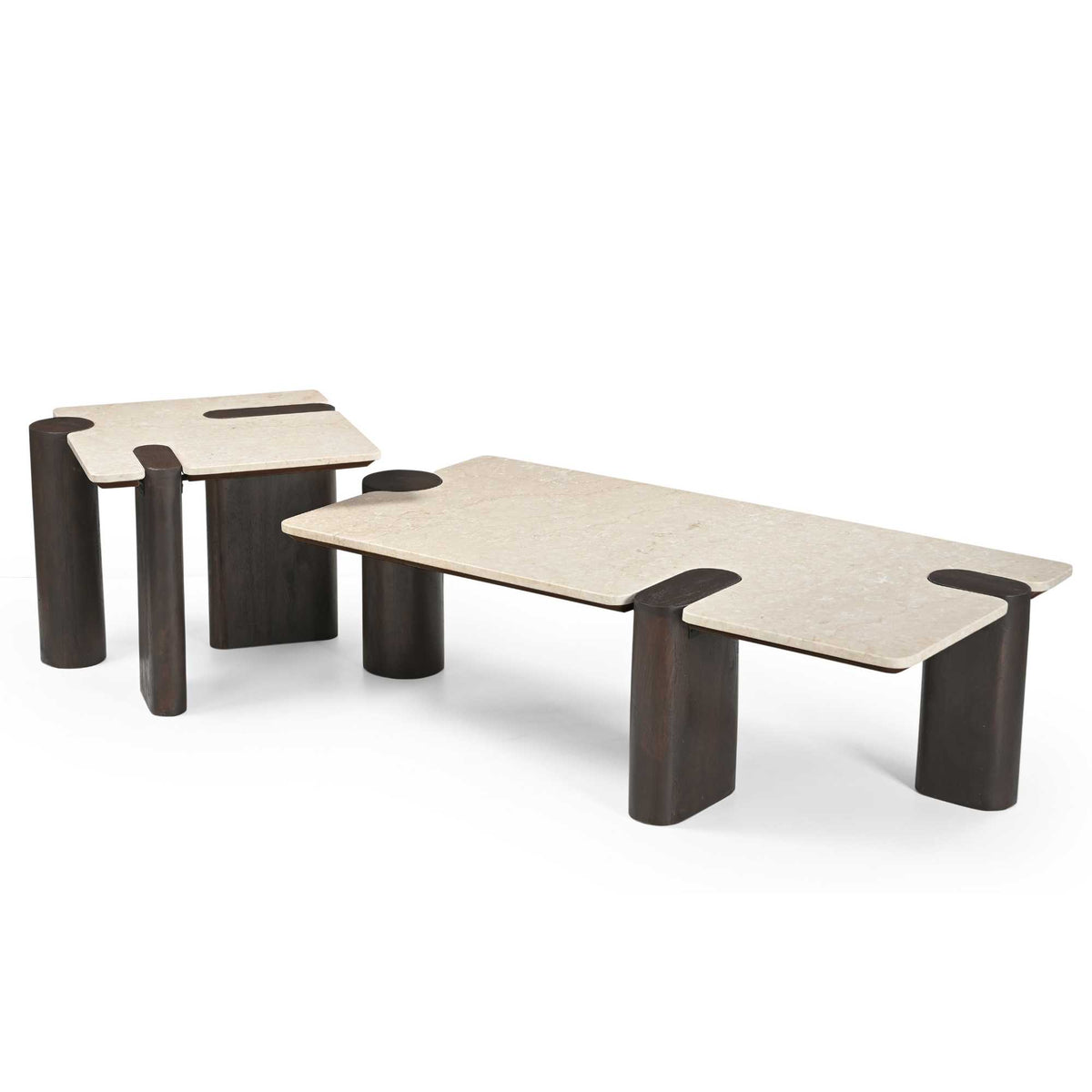 Salontafel Maeve bruin mangohout in een interieur