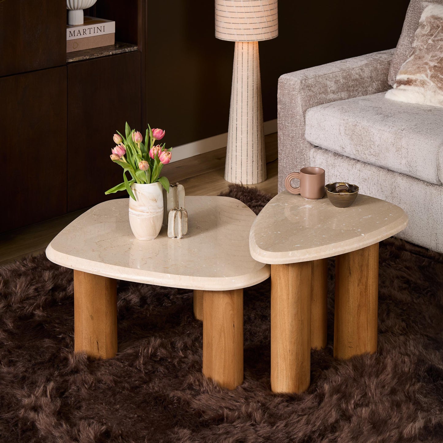 Salontafel Nuvé | Naturel Botticino marmer