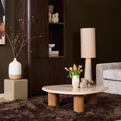 Salontafel Nuvé naturel botticino, vooraanzicht in een interieur