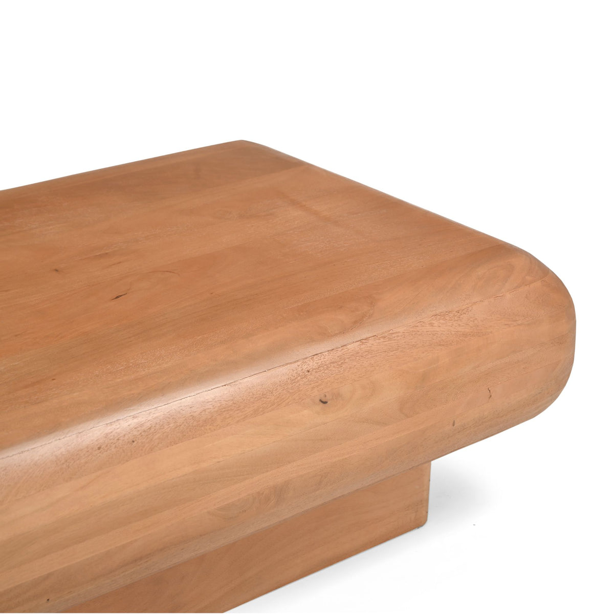 Salontafel Fedde naturel mangohout 120 cm, detail van het materiaal