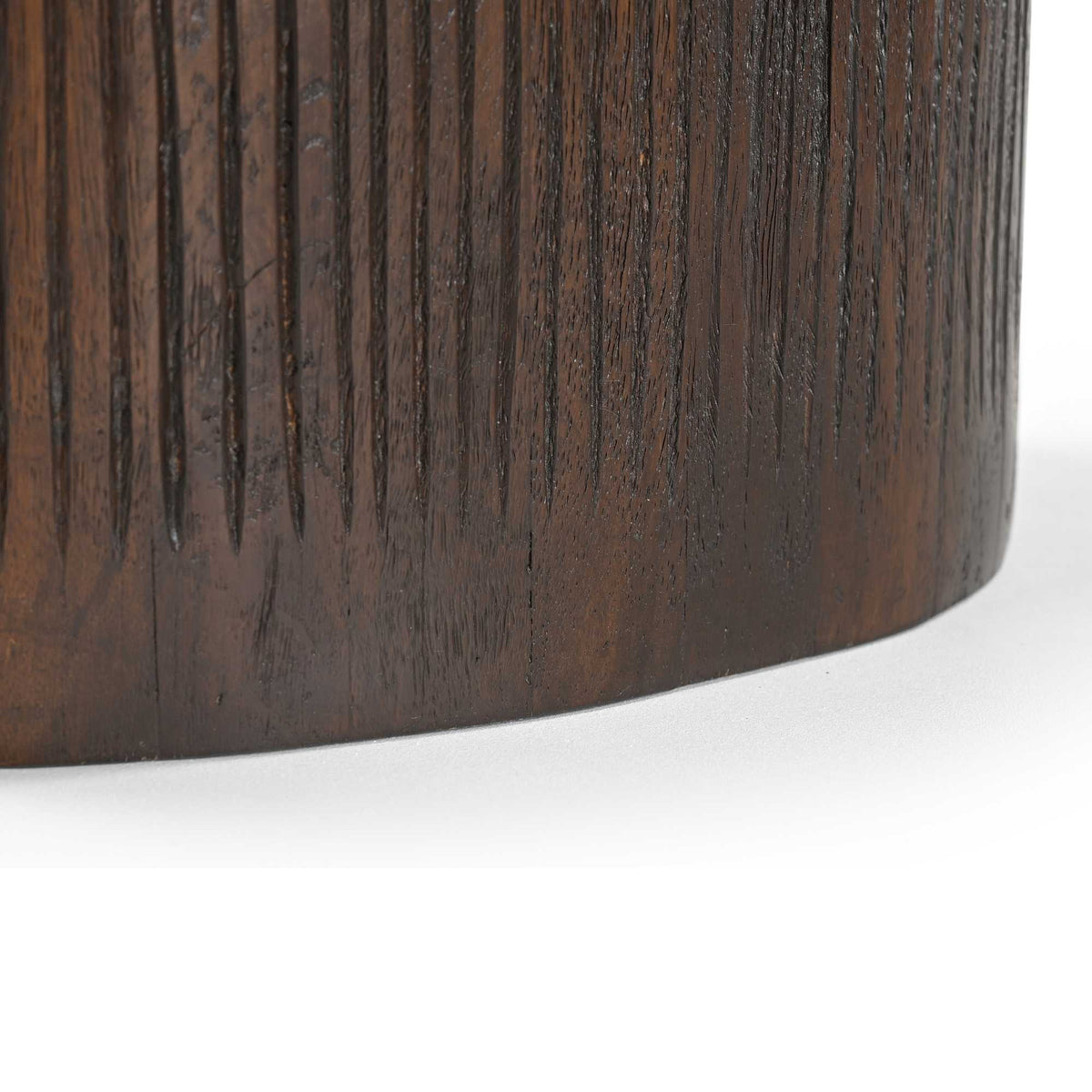 Bijzettafel Noel bruin marmer, detail van het materiaal