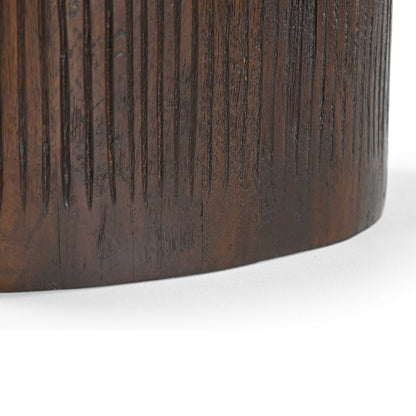 Bijzettafel Noel bruin marmer, detail van het materiaal
