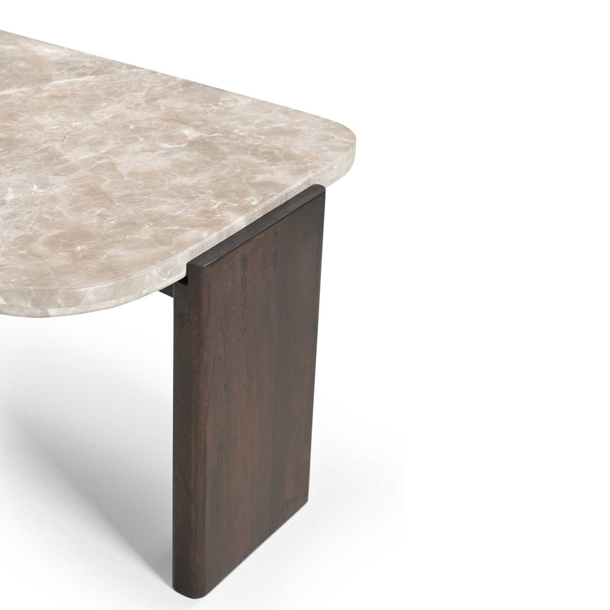 Salontafel Silva bruin mangohout, detail van het materiaal