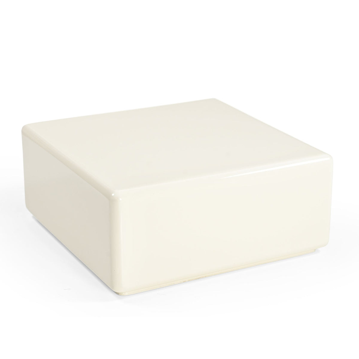 Salontafel Elias wit mdf 60 cm, vooraanzicht op witte achtergrond