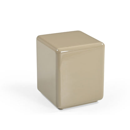 Salontafel Elias beige mdf 30 cm, vooraanzicht op witte achtergrond