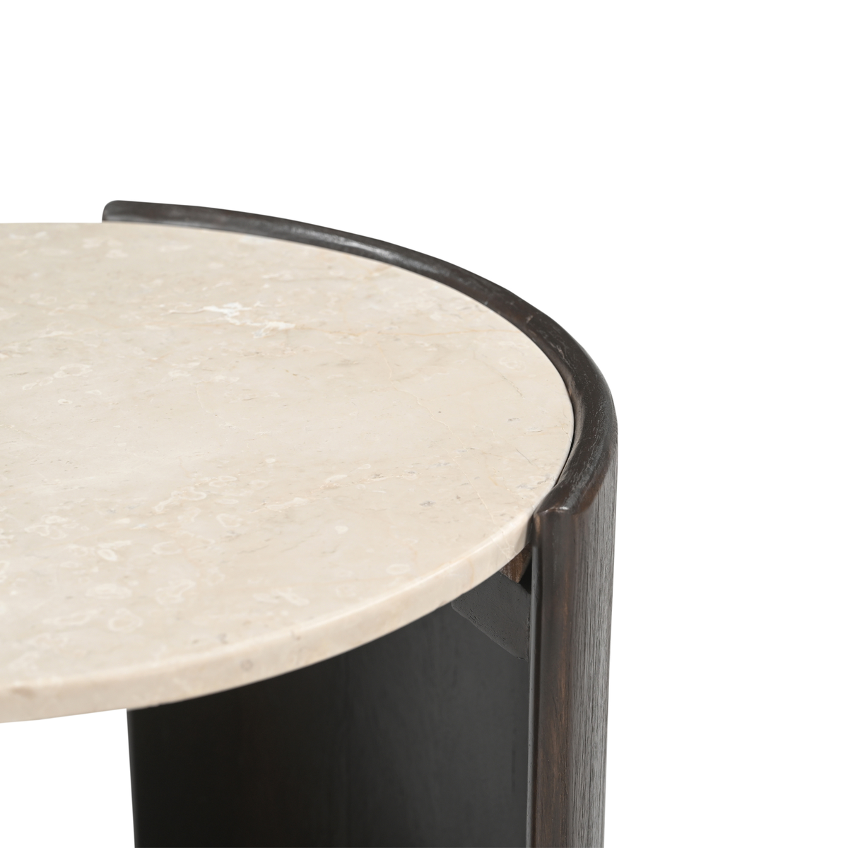 Bijzettafel Rune bruin marmer, detail van het materiaal