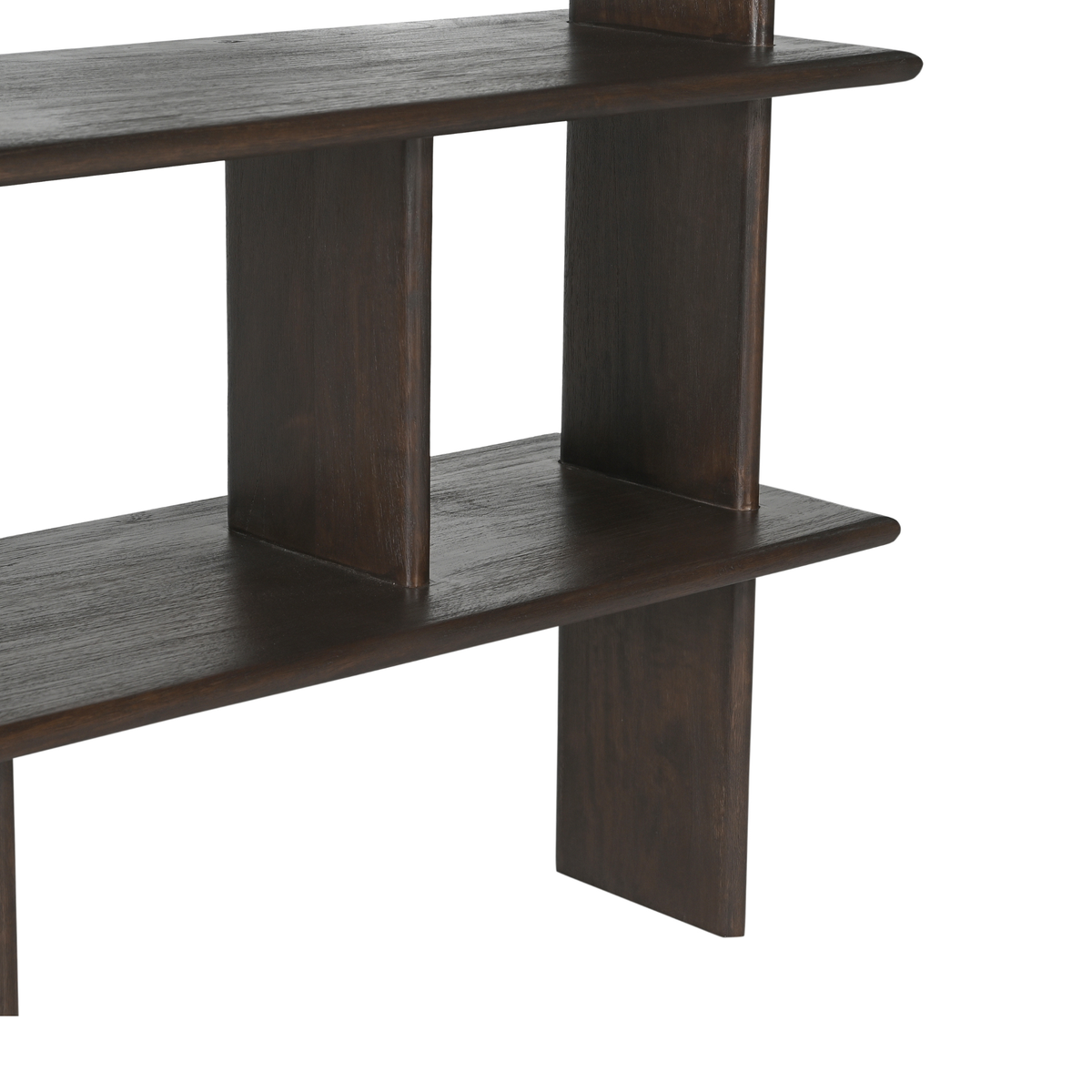 Wandkast Lina bruin mangohout, detail van het materiaal