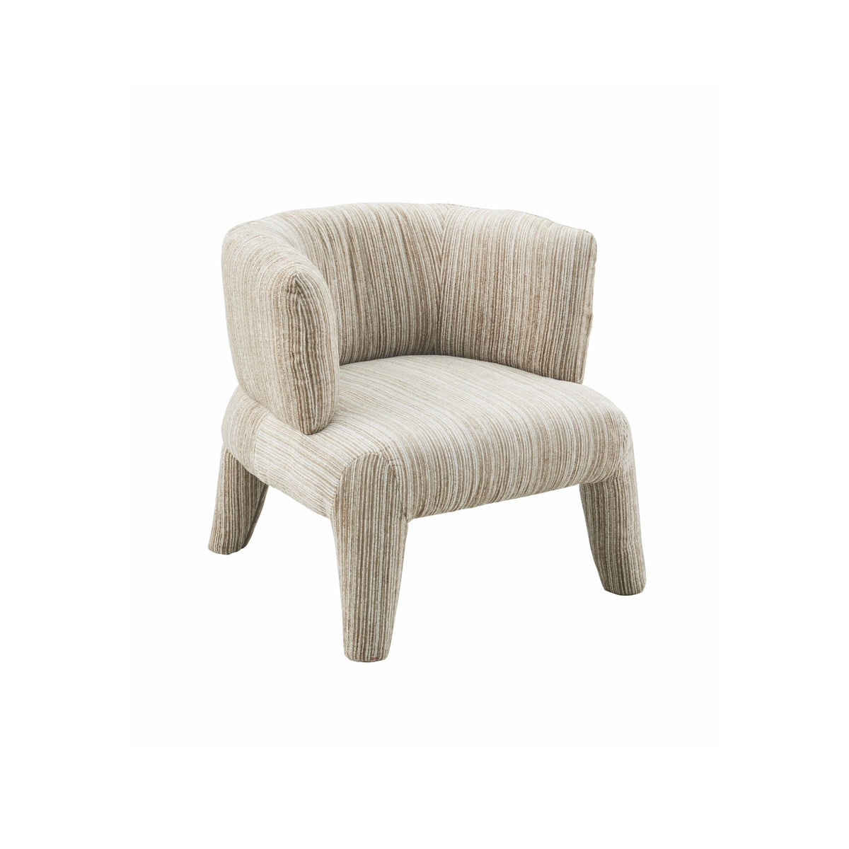 Fauteuil Eva naturel, vooraanzicht op witte achtergrond