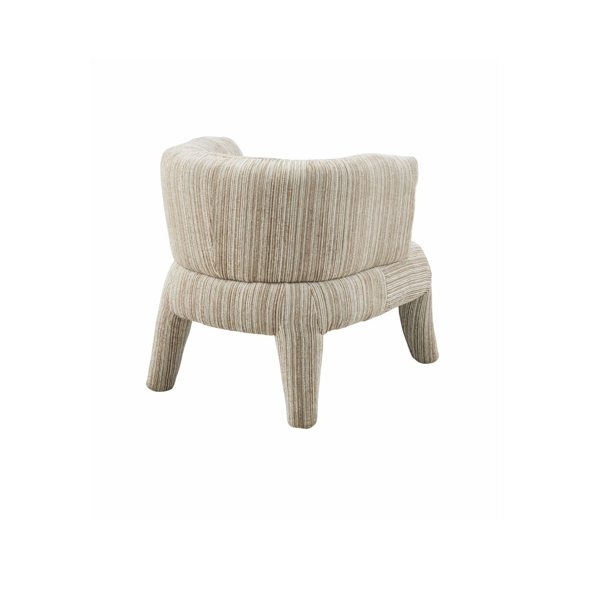 Fauteuil Eva naturel, achteraanzicht op witte achtergrond