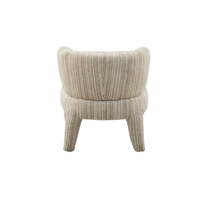Fauteuil Eva naturel, achteraanzicht op witte achtergrond