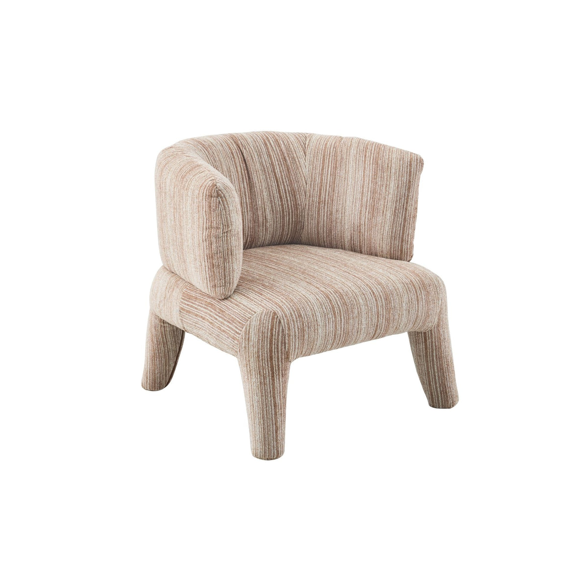 Fauteuil Eva taupe, vooraanzicht op witte achtergrond