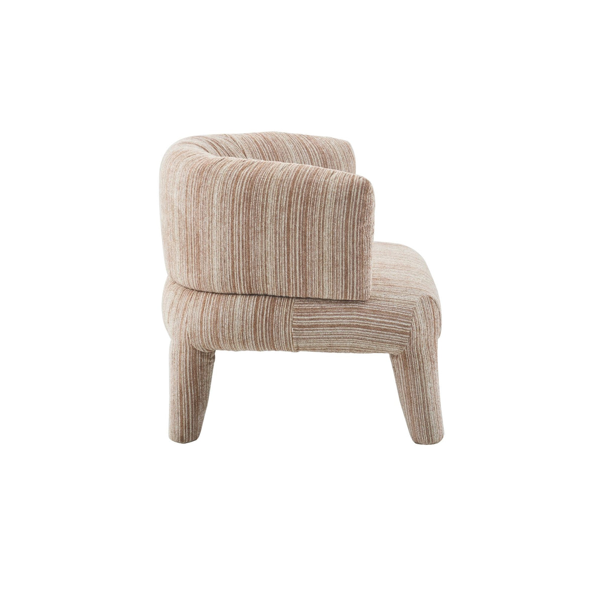 Fauteuil Eva taupe, zijaanzicht op witte achtergrond