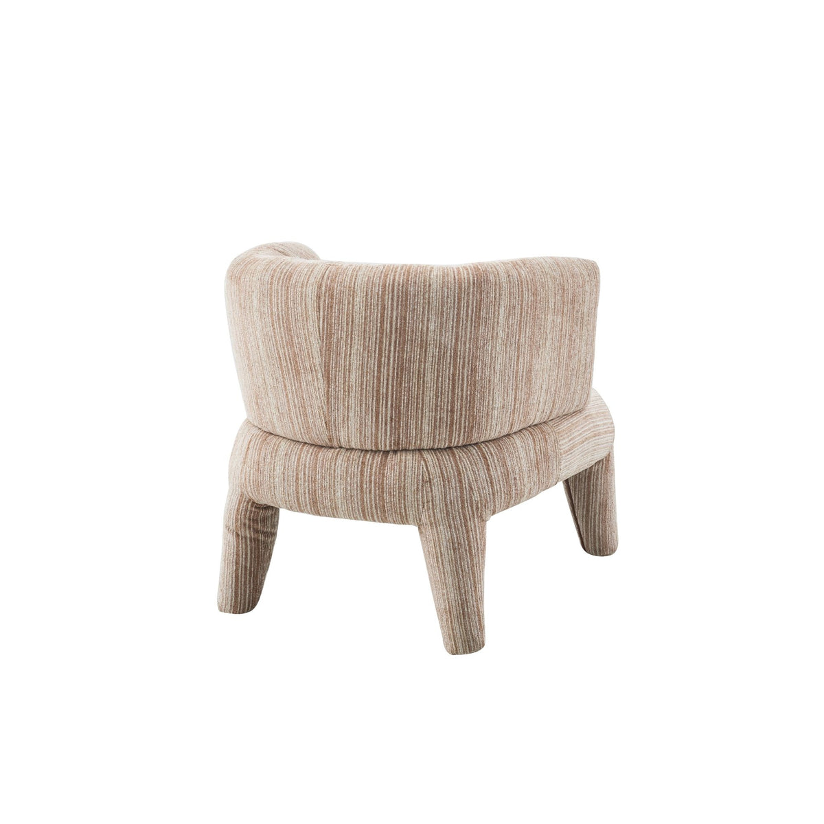Fauteuil Eva taupe, zijaanzicht op witte achtergrond