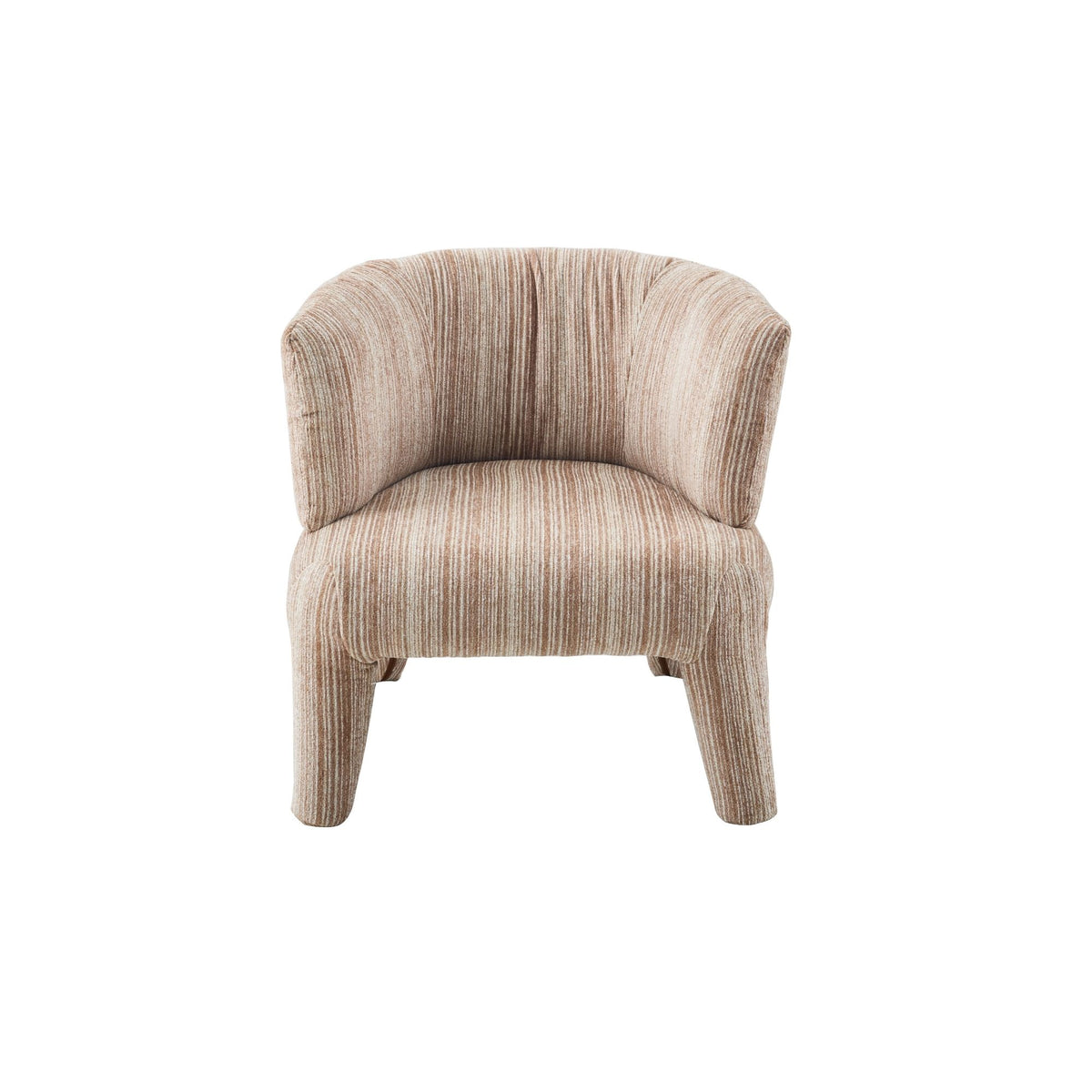 Fauteuil Eva taupe, vooraanzicht op witte achtergrond