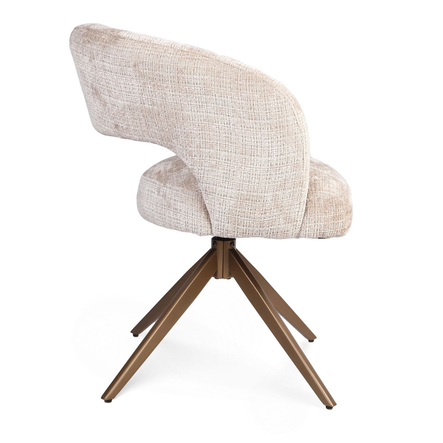 Eetkamerstoel Demi | Beige Cremona | Onderstel Brons