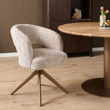 Eetkamerstoel Demi | Beige Cremona | Onderstel Brons