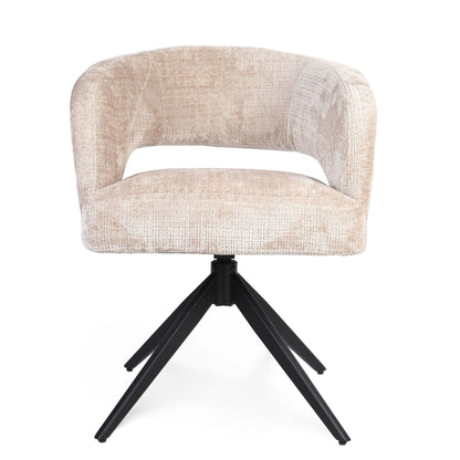 Eetkamerstoel Demi | Beige Cremona | Onderstel Zwart