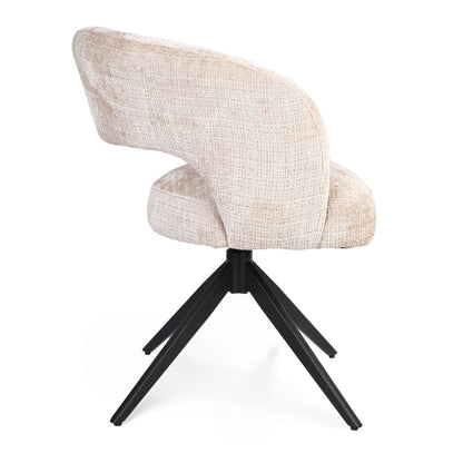 Eetkamerstoel Demi | Beige Cremona | Onderstel Zwart