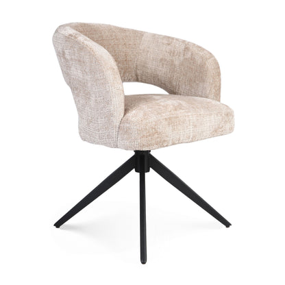 Eetkamerstoel Demi | Beige Cremona | Onderstel Zwart