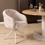 Eetkamerstoel Bella | Beige Cremona | Onderstel Sand